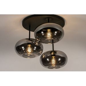 Lumidora Plafondlamp 31037 - 3 Lichts - E27 - Zwart - Grijs - Metaal - 60 cm