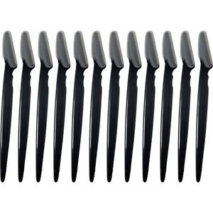 Premium Wenkbrauwen Scheermesjes - Haar mesje - Set - 12 Stuks - Wenkbrauw Trimmer - Elektrische Scheerapparaat - Pijnloos gezichtshaar verwijderen - Haar epilator - Zwart
