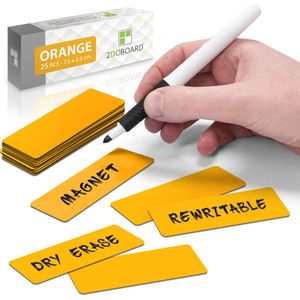 25 Whiteboard Magneten Balk 7,5 x 2,5 cm Oranje - Herschrijfbaar