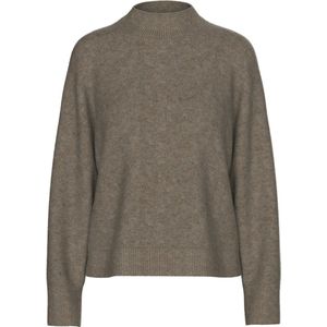 Pieces - Pcmalou Ls High Neck Knit - Trui - Morel - Dames