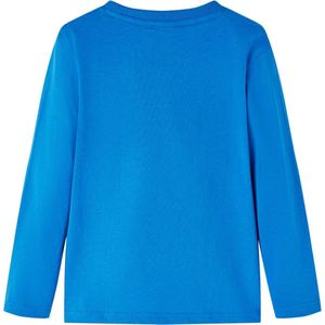 Kindershirt lange mouwen - Kobaltblauw - Maat 116