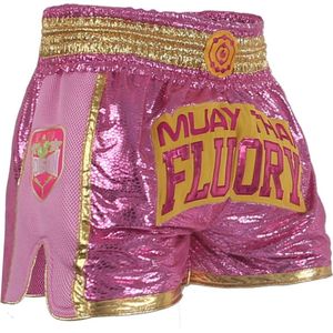 Fluory Muay Thai Kickboxing Shorts Dames Glitter Roze - XL