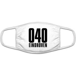 040 Eindhoven mondkapje | gezichtsmasker | bescherming | bedrukt | logo | Wit mondmasker van katoen, uitwasbaar & herbruikbaar. Geschikt voor OV