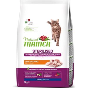 Natural Trainer Sterilised Kalkoen 3 kg - Kattenvoer voor gecastreerde/gesteriliseerde katten