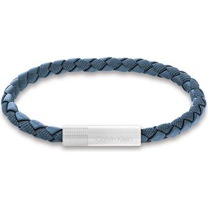 Calvin Klein CJ35100026 Heren Armband - Leren armband - Sieraad - Leer - Blauw - 7 mm breed - 19.5 cm lang