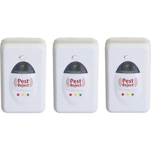Pest reject ongedierte verdrijver - Set van 3 - Geen last meer van: Vliegen/Motten/Muizen - Ultrasoon