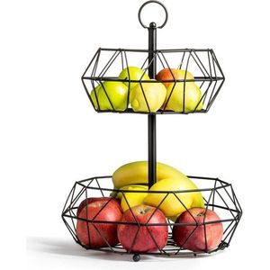verdiepingen, fruitmand, zwart