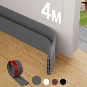 Tochtstopper voor deuren 4-pack zelfklevende deurbodem veegkit - Geluiddicht en energiebesparend - Grijs