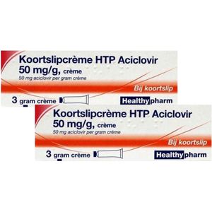 Healthypharm Koortslipcrème HTTP Aciclovir 50mg/g - 2 x 3 gram