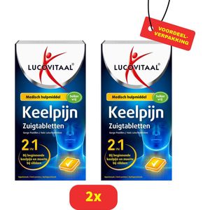 Lucovitaal Keelpijn Zuigtabletten - 2-in-1 Tabletten - 2 x 10 tabletten voordeelverpakking