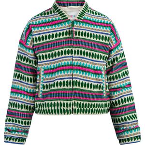 IZIA - Tussenjas - Turquoise - Bomberjack - Gevoerde Zoom/Rand - Aztec Print