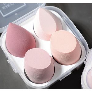 Beauty Blender Roze - Make Up spons - 4 Blenders Voordeel -Make-up blender 4 stuks - Foundation Blender - Makeup accessoires