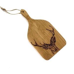 Serveerplank Peddel Edelhert Small - 30x15 - Schots Eikenhout - Scottish Made