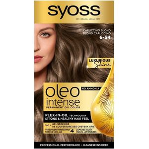 SYOSS - Oleo Intense 6-54 Cappuccino Blond - Haarverf - Zonder Ammoniak - Grijsdekking - Langdurige Kleur - 1 stuk