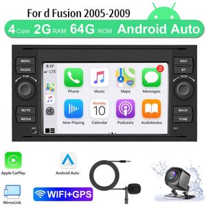 4+64G Android 13 Car Stereo for Ford Fusion 2005-2009, Built-in Wireless CarPlay Android Auto 7in Car Radio with GPS WiFi Bluetooth FM SWC Mirror Link Split Screen + AHD Backup Camera