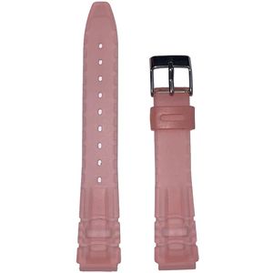 Horlogeband - 16mm - Licht roze - Transparante silicone band - Roestvrijstalen gesp