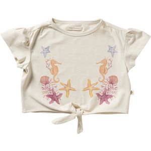 Marina Front Tie Shirt | Meisjes shirt wit | Zeeprint shirt | Maat 80 t/m 140 | YOUR WISHE