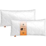 Sleepling - Set van 2 Basic 100 - Hoofdkussens - Wit - 50 x 75 cm - Ökotex - Wasbaar tot 60 graden