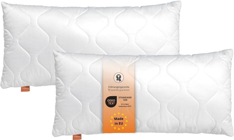 Sleepling - Set van 2 Basic 100 - Hoofdkussens - Wit - 50 x 75 cm - Ökotex - Wasbaar tot 60 graden