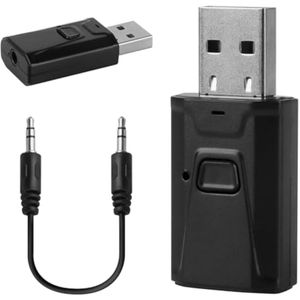 Bluetooth-adapter, Bluetooth USB 5., 4-in-1 Bluetooth-ontvanger, mini-USB Bluetooth-zender en -ontvanger plug-and-play voor pc, laptop, headset, auto