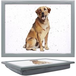 L&P Laptray, Schootkussen, Schoottafel, Laptoptafel, Schootdienblad Blonde Labrador - 44x33x6 cm