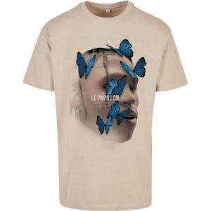 Mister Tee - Le Papillon Oversize Heren T-shirt - XS - Creme