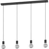 EGLO Nogalte hanglamp - 4-lichts - E27 - 117 cm - Rechthoek - Zwart
