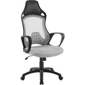 Néos® Bureaustoel - Ergonomisch - PU Hoofdsteun - Grijs - 52x(45-55)x50cm