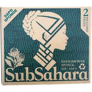 SubSahara Bad & Douche Spons - Traditionele SAPO spons - Cadeau verpakking - Groen