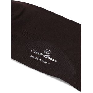 Donkerbruine katoenen herensokken | Carlo Lanza.