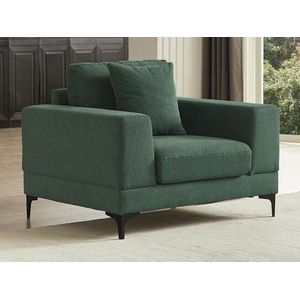 Vente-unique Fauteuil in groene textuurstof JAMOLO L 107 cm x H 82 cm x D 89 cm