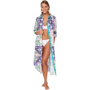 Trendyol Etnisch Patroon Midi Geweven Strand Kimono & Kaftan Tbess21Km0010