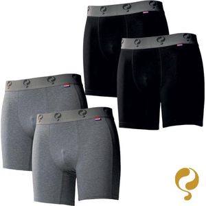 Quick Q1905 Bodywear Heren Boxershorts 4-Pack Zwart Zwart Grijs Grijs