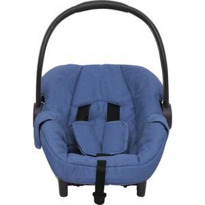 vidaXL Babyautostoel Veiligheidszitje - 42 x 65 x 57 cm - Marineblauw/Zwart - Linnen/Kunststof - Autostoeltje