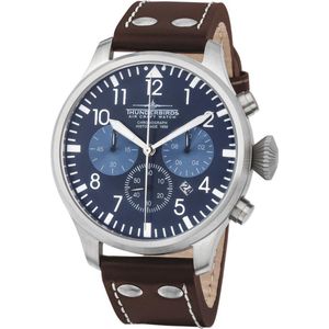 Thunderbirds CHRONO Blauw Pilot Watch Chronograaf Horloge Quartz 47mm