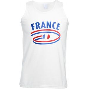 Witte heren tanktop Frankrijk XXL