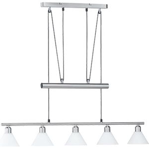 LED Hanglamp - Hangverlichting - Torna Stomun - E14 Fitting - 5-lichts - Rechthoek - Mat Nikkel - Aluminium