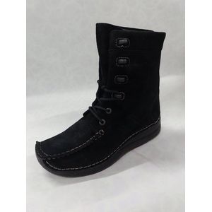 WOLKY 6254 / Seamy - boot / halfhoge veterschoenen / zwart / maat 36