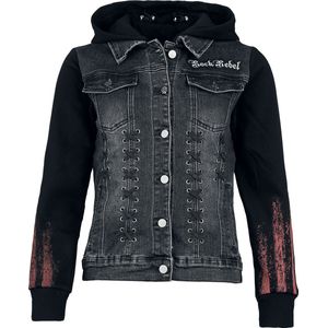 Rock Rebel by EMP Zwarte hoodie met veterdetails - Dames - S