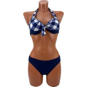 Dames Bikini - figuren - mis kleur blauw wit - 2 delig - model 2 -L/XL