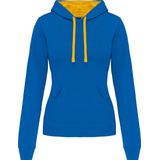 Kariban - K465 - Damessweater met Capuchon - Light Royal Blue / Yellow