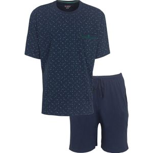 Paul Hopkins Heren Shortama - Pyjama Set - Donker Blauw/Groen - Maat L