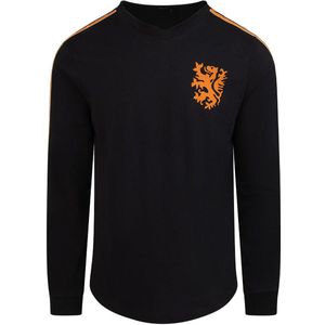 Cruyff - Nederland Retro Voetbalshirt WK 1974 + Nummer 14 (Lange Mouwen) - Zwart - M