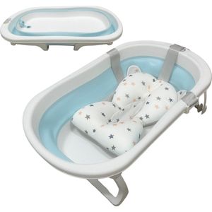 Babybadje 3 in 1 opvouwbaar - Inclusief badkussen - Peuterbadje - Babybadstoel - Babyspullen - Babybadje - Babybadje met standaard - Kinderbadje - Babyspullen