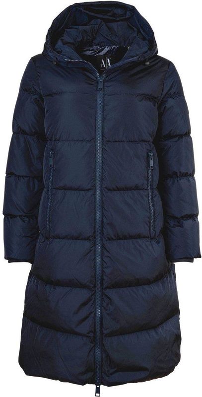 ARMANI EXCHANGE - Wintermantel - Donkerblauw - Gewatteerde Jas - Capuchon met Trekkoord