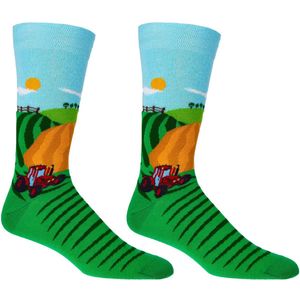 Grappige sokken | Dames sokken | Heren sokken | Thema: Tractor | Merk: Feterz | Maat: 36-41 / 42-47 | 2 Paar