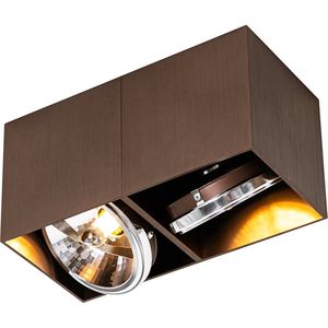 QAZQA box - Design Plafondspots-sSpotjes-sOpbouwspot - 2 lichts - L 24 cm - Brons - Woonkamers-sSlaapkamers-sKeuken