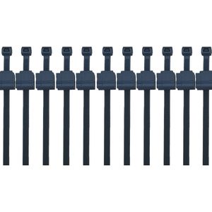 Kortpack - Kabelbinders met Edge-Clip 4.8mm breed x 200mm lang - Zwart - UV-Bestendig - 100 Stuks - Tyraps voor Zonnepanelen en Solar Toepassingen (099.0180)