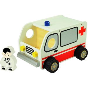 houten ambulance | I'm Toy kiddy vehicle | houten voertuig - speelgoed | ambulance | kleuters en peuters