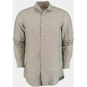Born With Appetite Casual hemd lange mouw Groen Curtis Li-co Shirt Plain 25107CU01/367 olive night